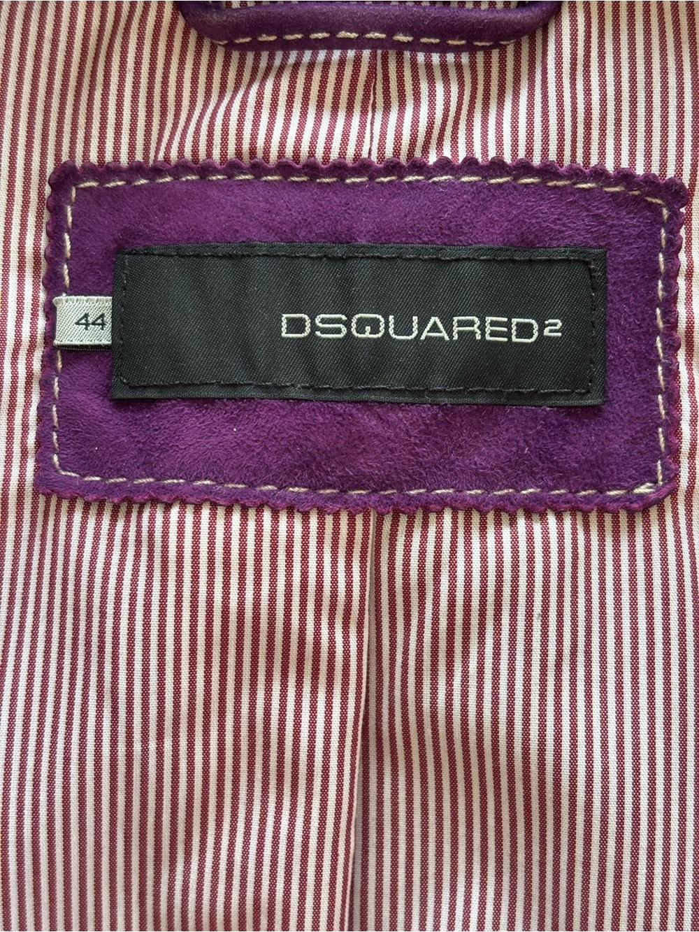 DSQUARED2 Purple Suede Leather Jacket IT 44 Made in Italy - Picture 10 of 15
